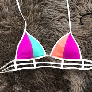 Pink VS cage triangle bikini